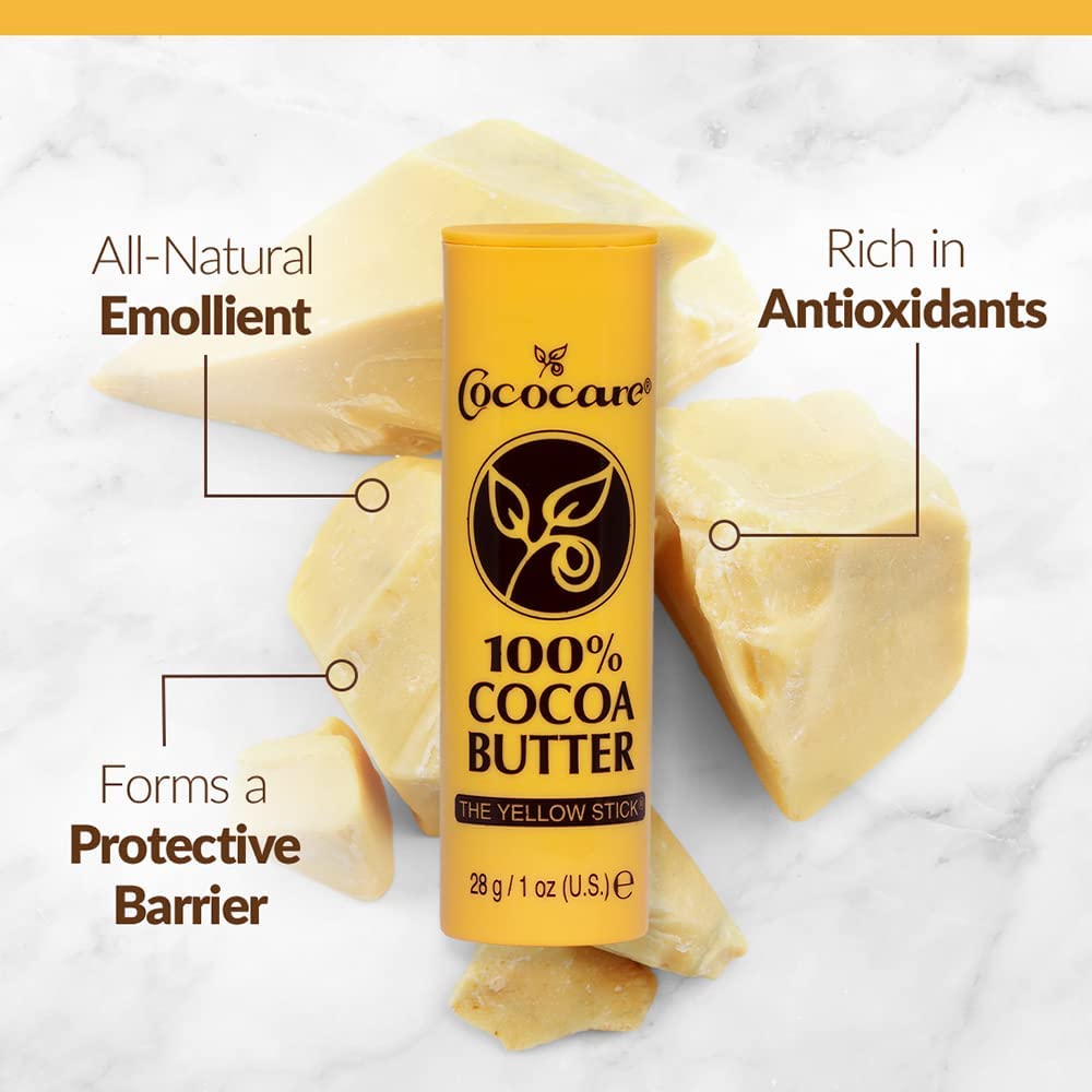 COCOCARE Cocoa Butter Stick closeup reveals velvety texture for soft skin
