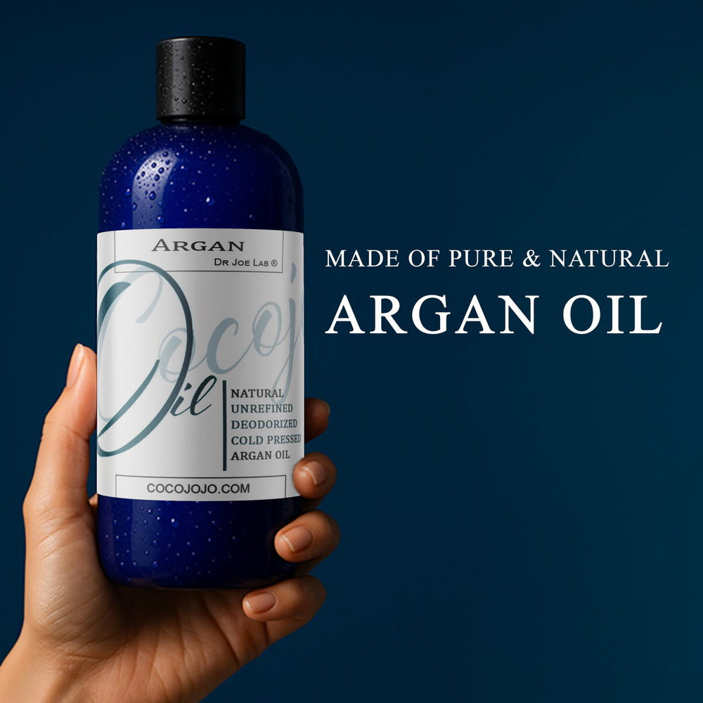 Cocojojo Argan Oil deodorized label close-up showing purity.