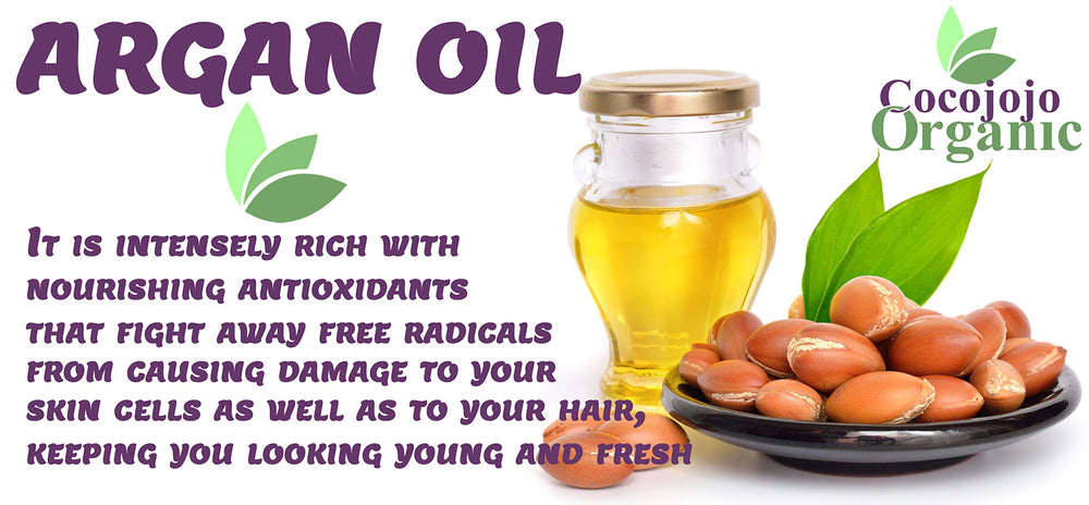 cocojojo Argan Oil hair care demonstrates deep conditioning, helping tame frizz and promote shine.