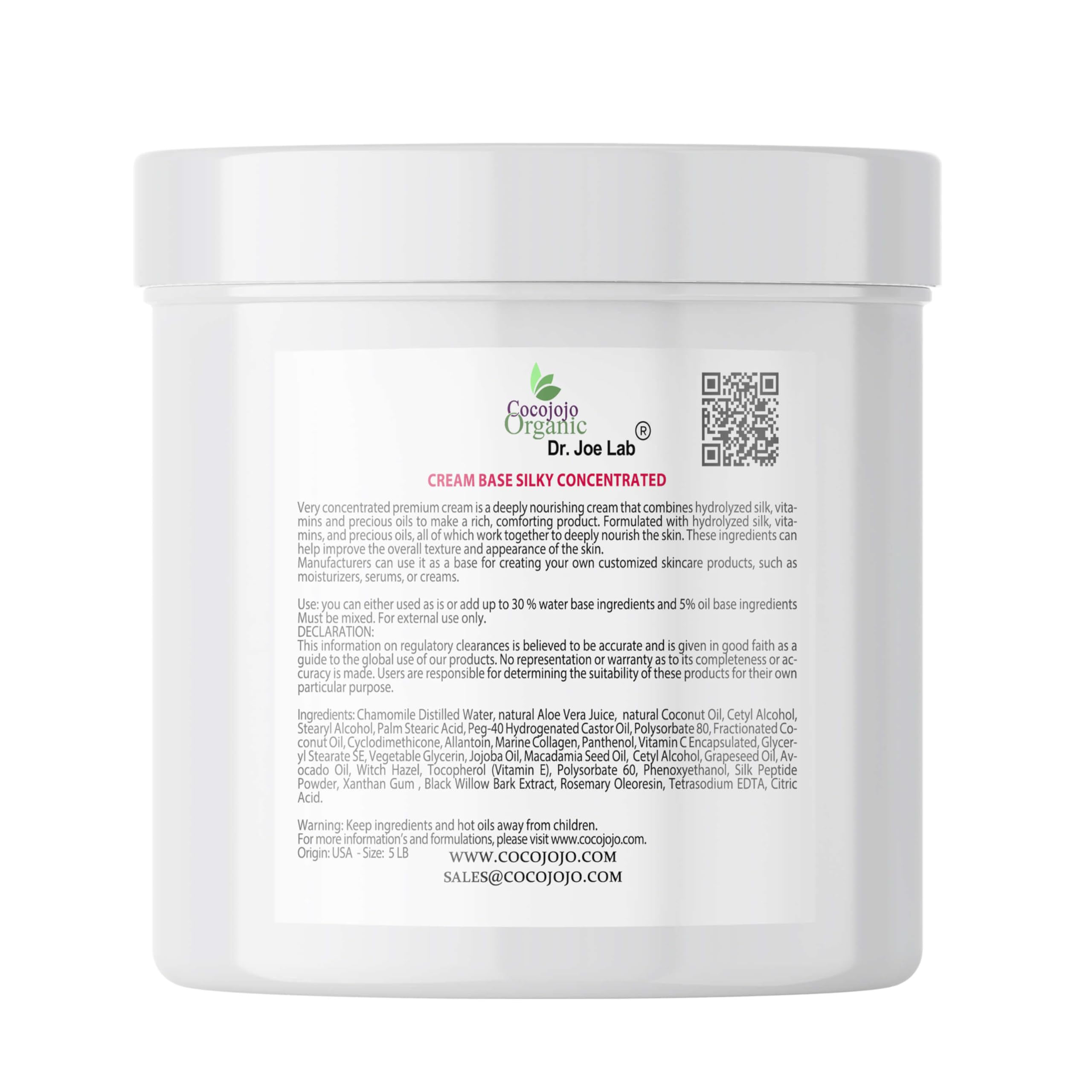 Cocojojo Cream Base – concentrated silky texture for DIY cosmetics and hydration.