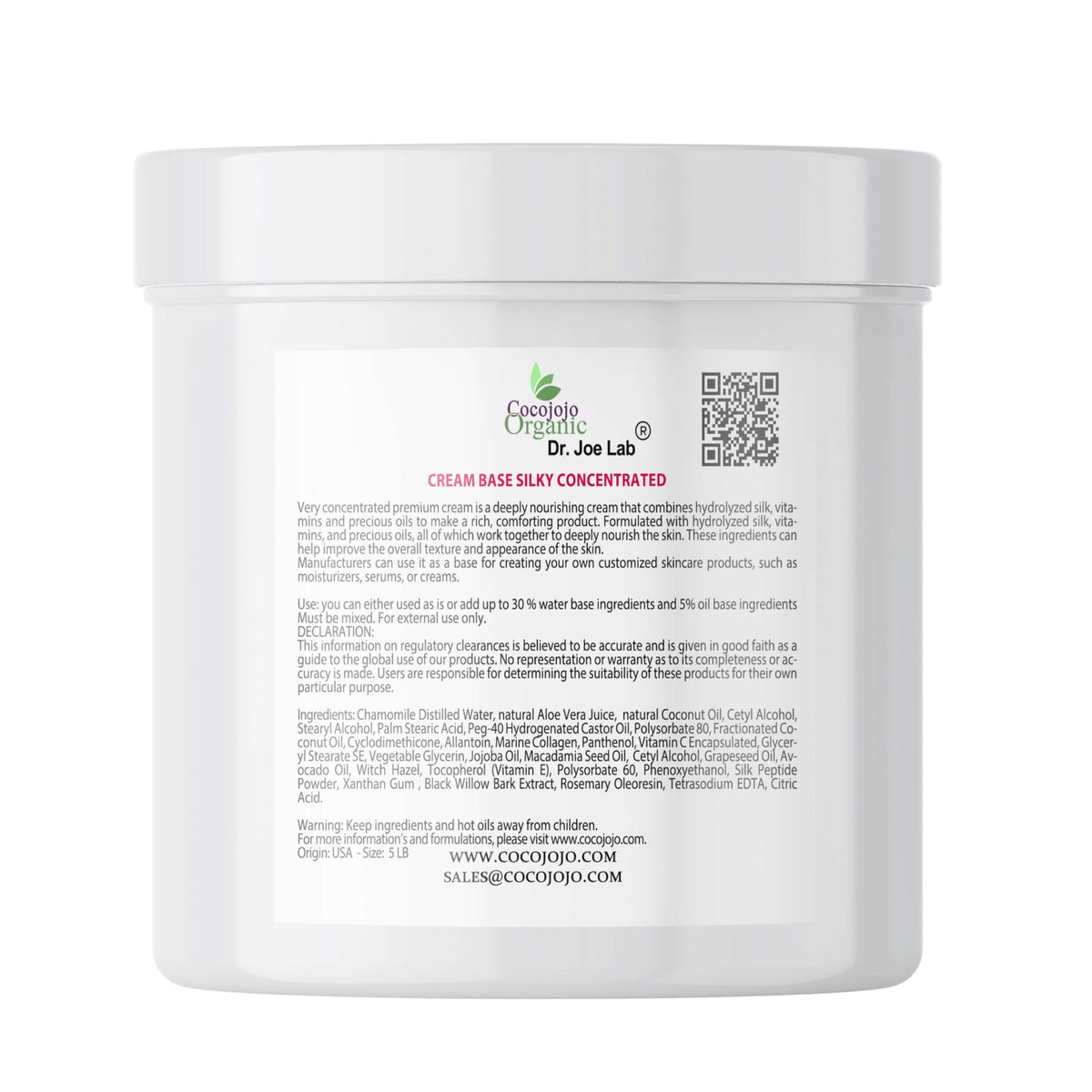 Cocojojo Cream Base – concentrated silky texture for DIY cosmetics and hydration.