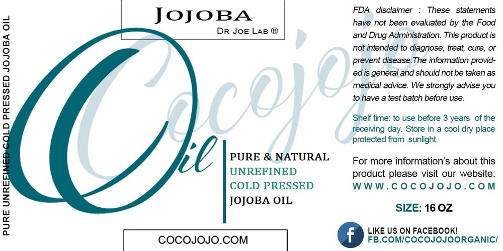Cocojojo Jojoba Oil amber glass bottle emphasizes rich texture and natural purity.