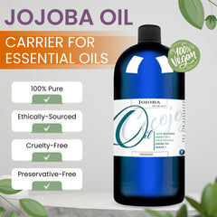 Cocojojo Jojoba Oil cold-pressed pour demonstrates easy absorption.