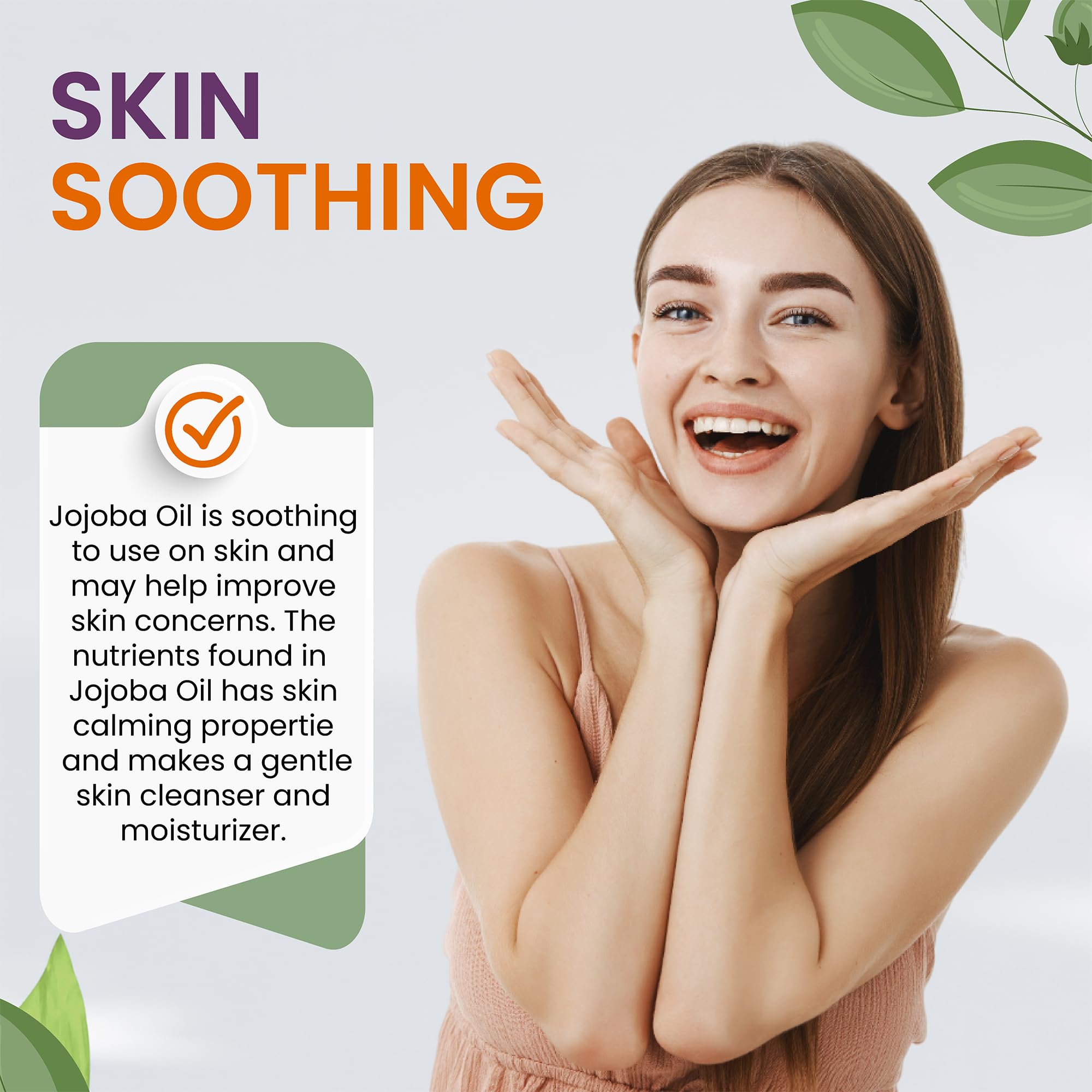 Cocojojo Jojoba Oil skin application provides lightweight daily moisture.