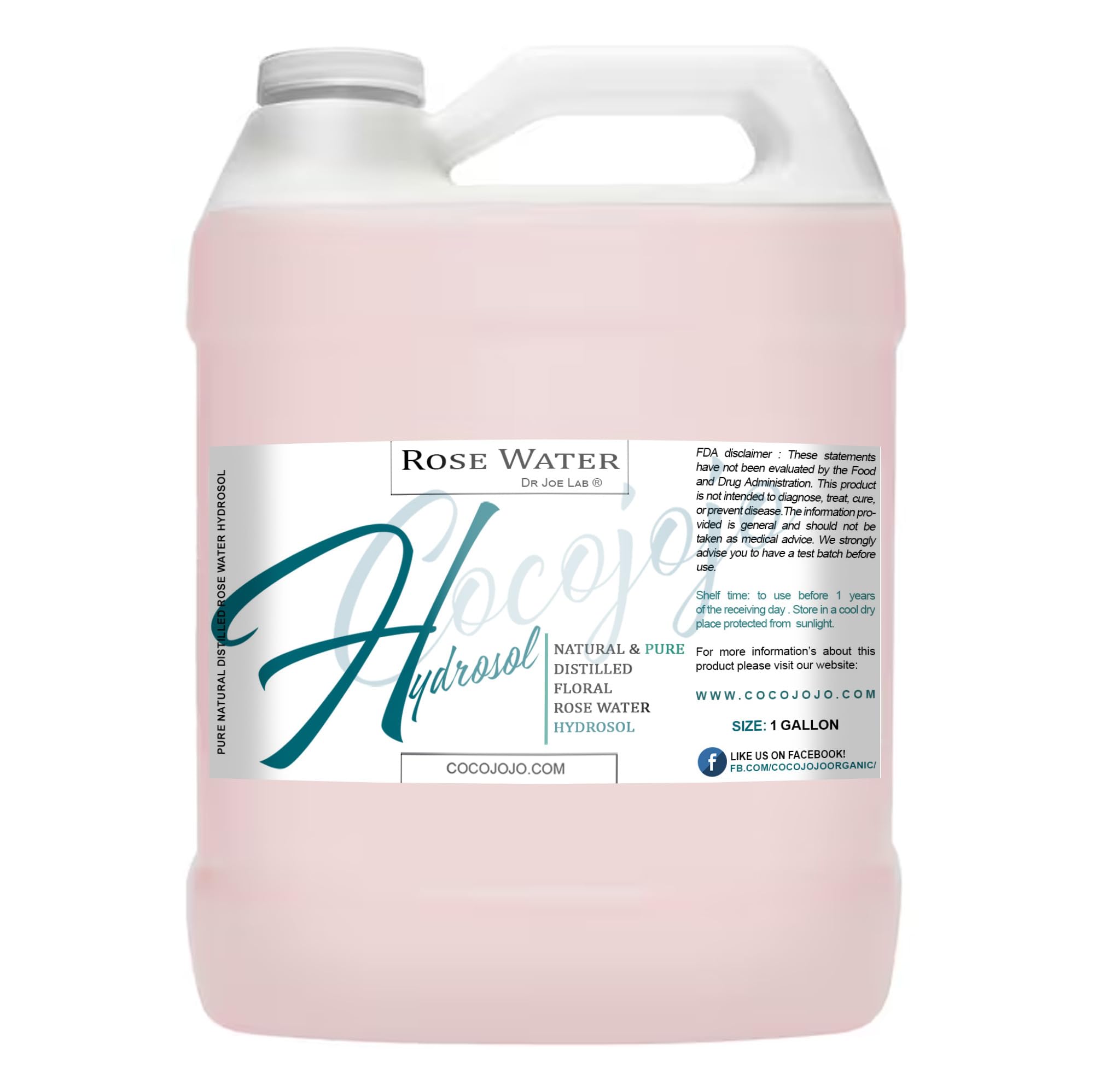 Cocojojo Rose Hydrosol bottle pour for quick facial refresh and hydration