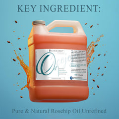 Cocojojo Rosehip Oil bottle pour illustrating quick absorption