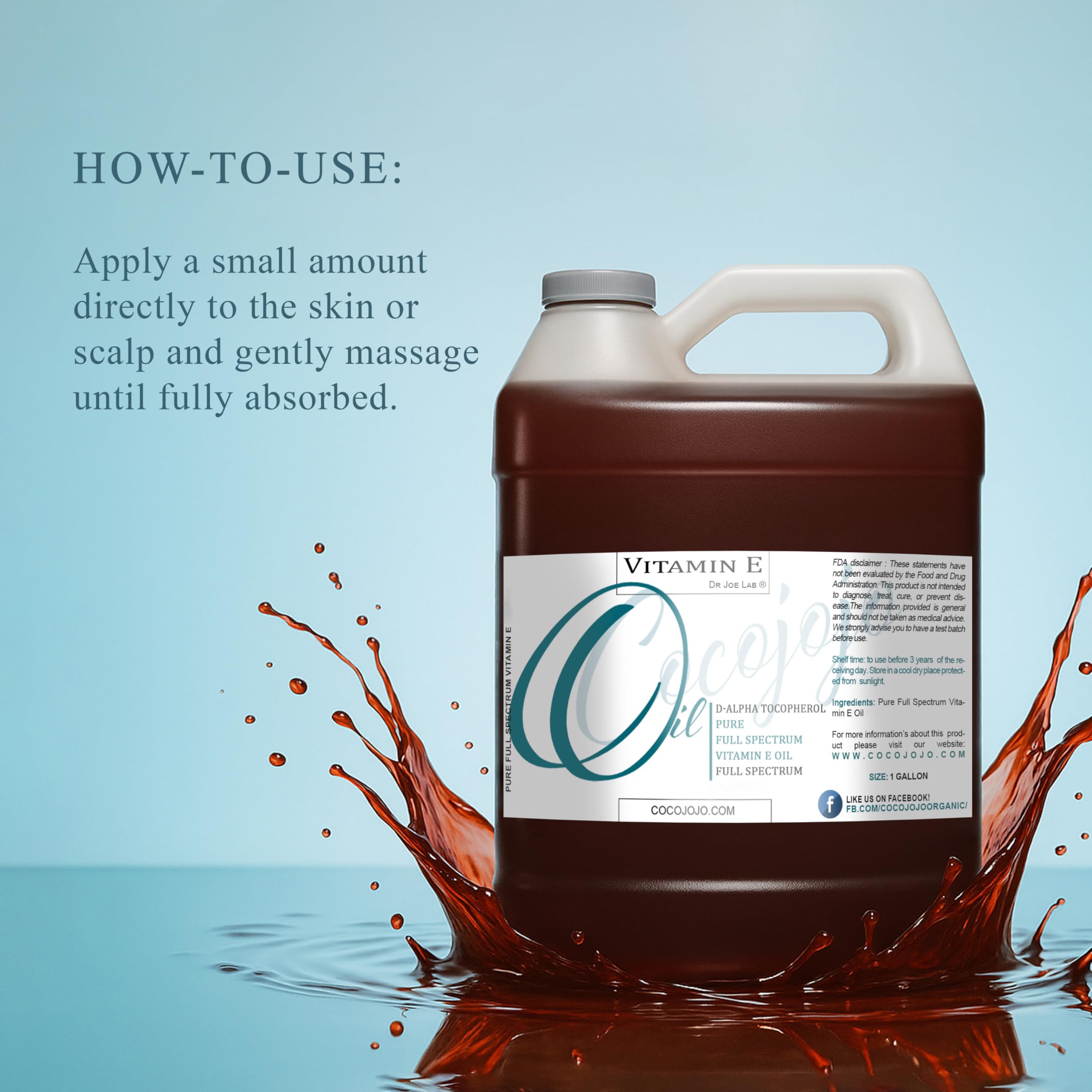 Cocojojo Vitamin E Oil applied to hair for shine and moisture