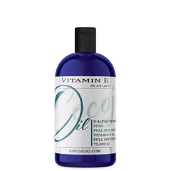 Cocojojo Vitamin E Oil bottle with pure full spectrum formula for skin care