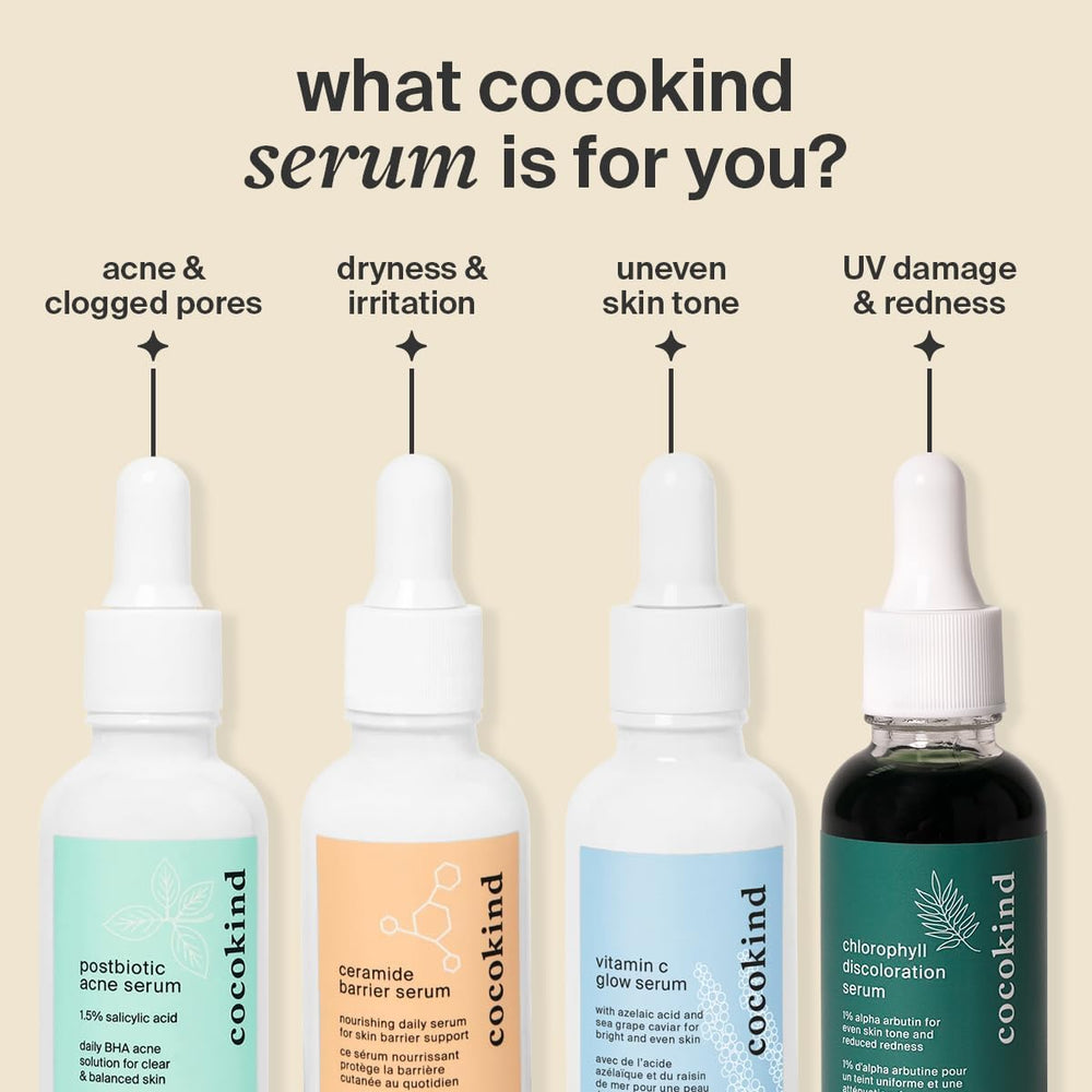 Vegan and cruelty-free Cocokind label emphasizes ethical skincare.
