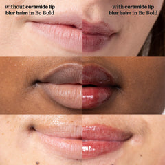 Cocokind Lip Blur Burgundy swatch demonstrates sheer gloss and nourishing feel.
