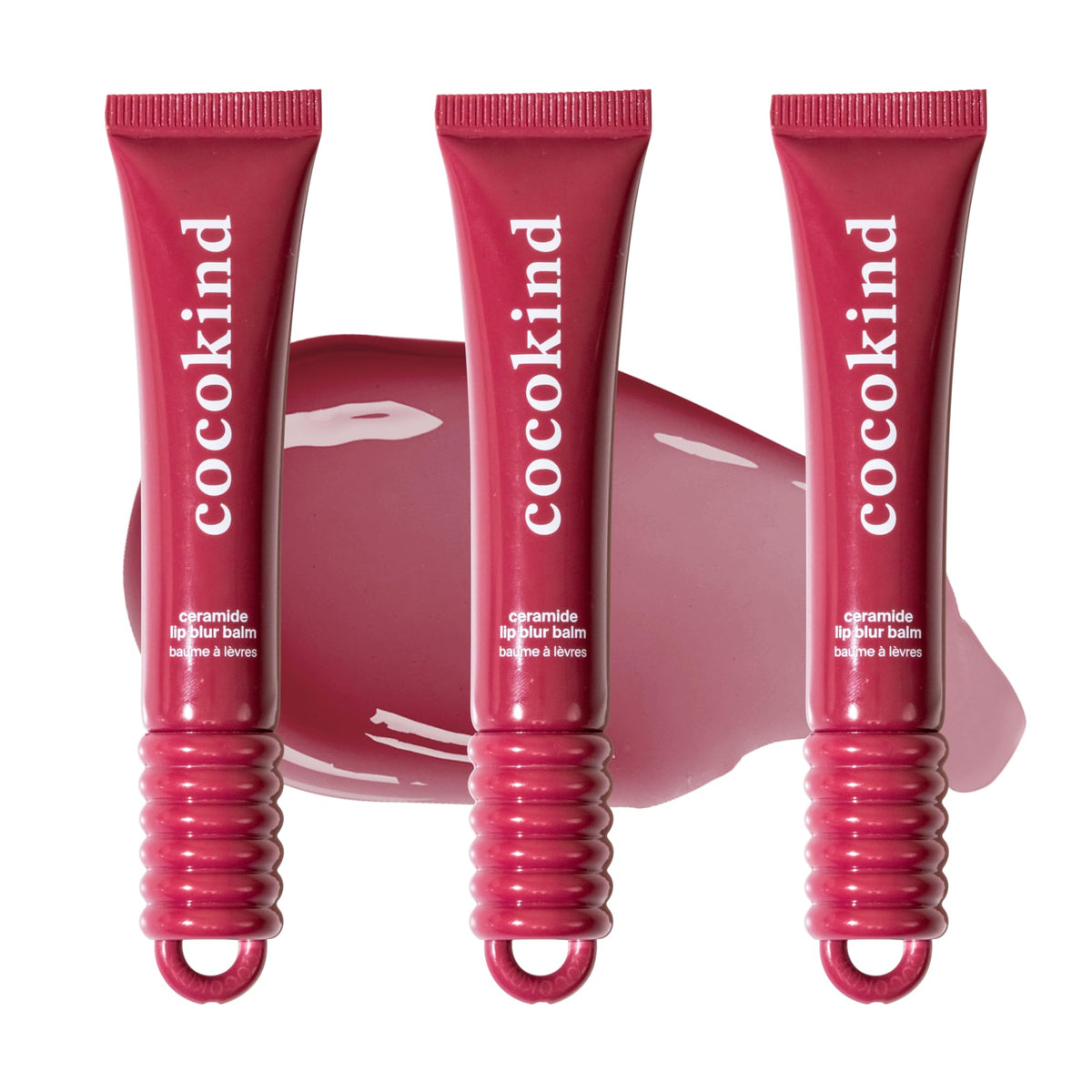 Cocokind Ceramide Lip Blur Balm Burgundy gloss hydrates and smooths lip texture.