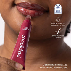 Cocokind Ceramide Lip Blur Balm Clear gloss provides gentle hydration.