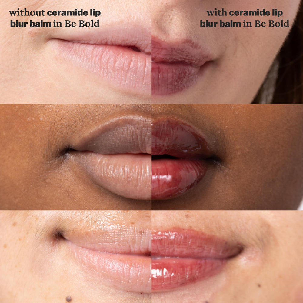 Cocokind Ceramide Lip Blur Balm with peptides supports comfortable, nourished lips.