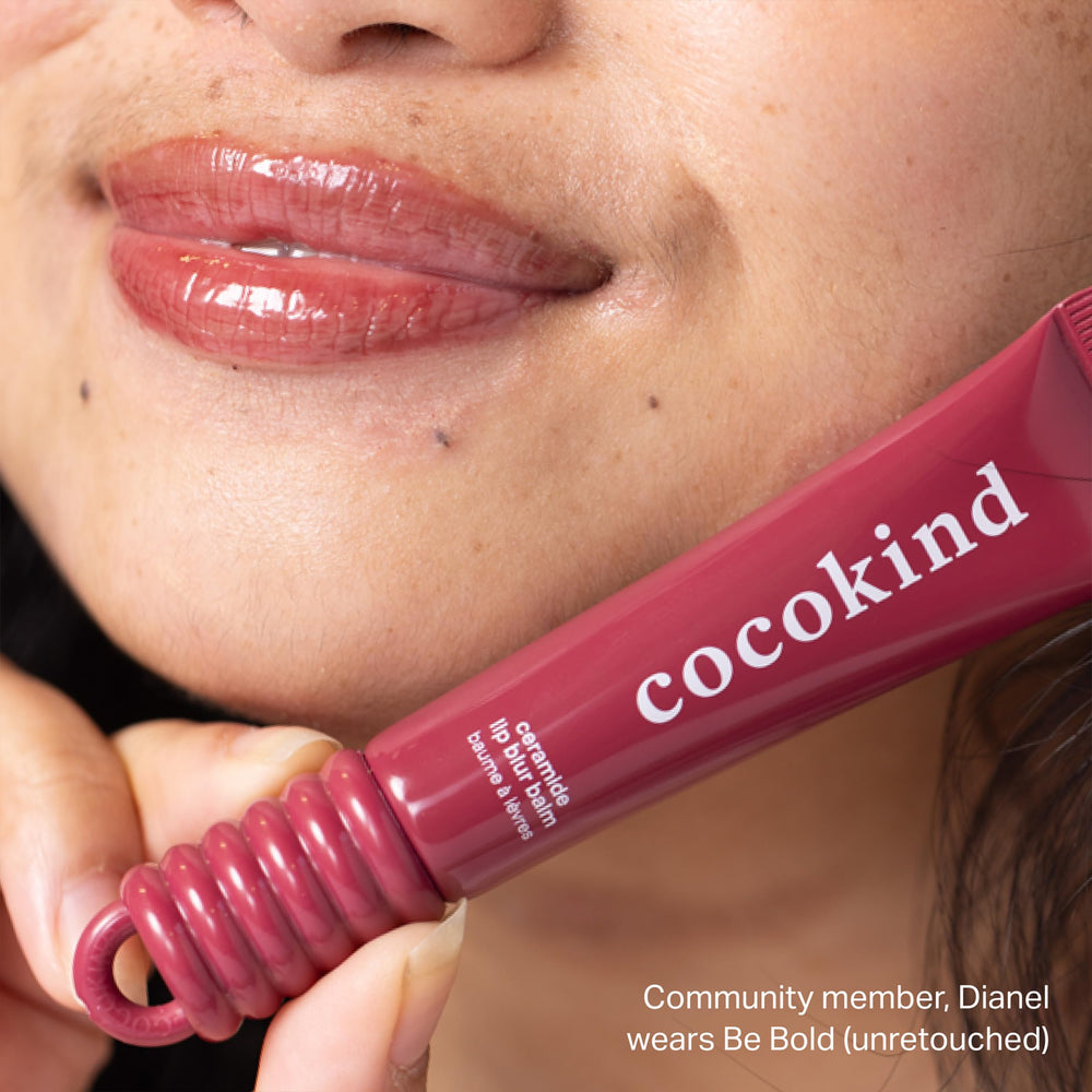 Cocokind Ceramide Lip Blur Balm designed for sensitive skin.
