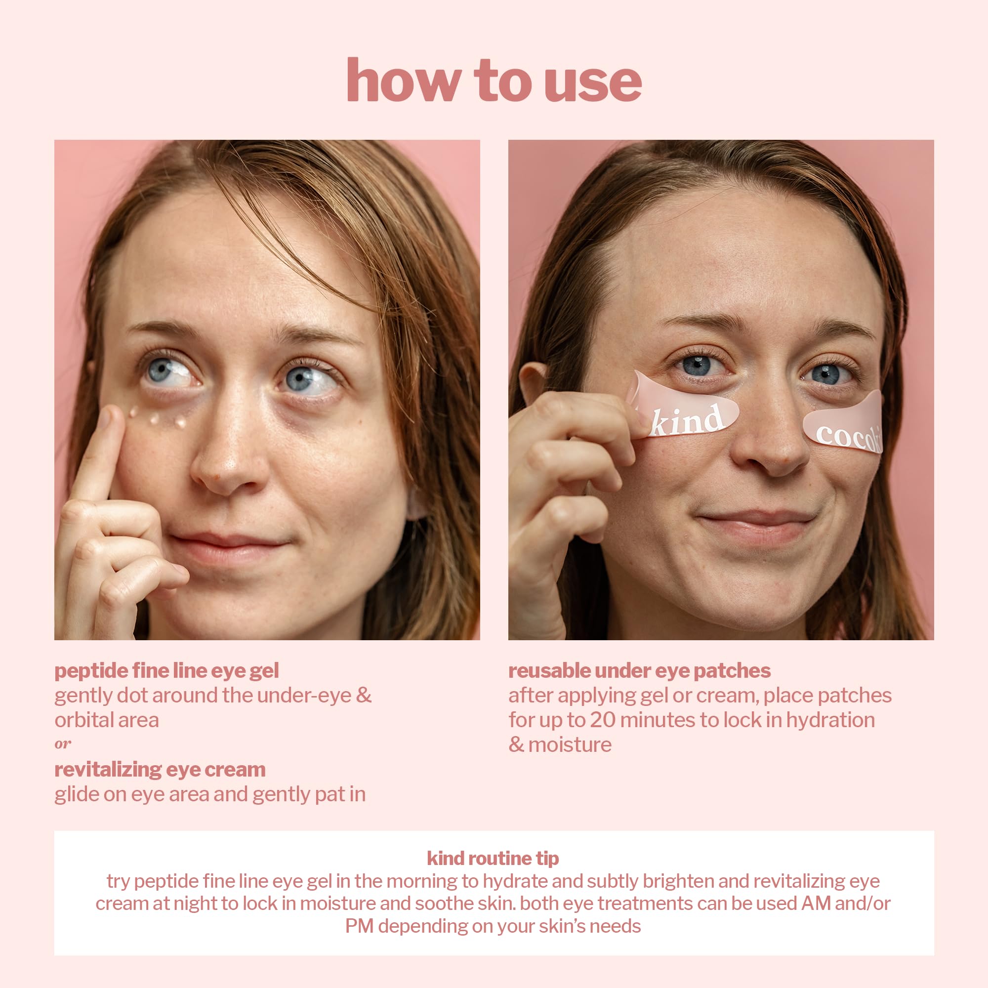 Cocokind Eye Love Kit usage demonstration for morning and evening routines