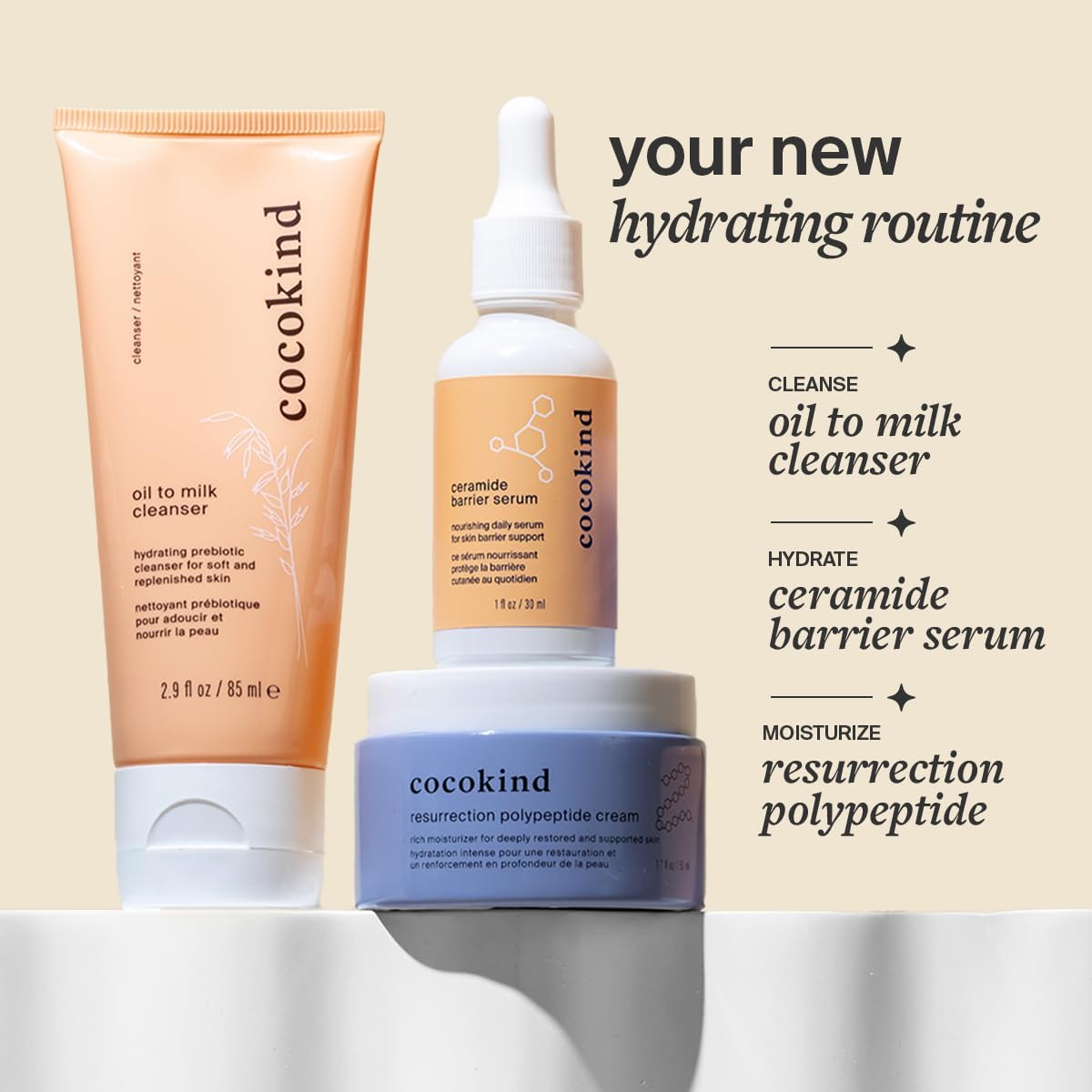 Cocokind hydration glow visual highlights plump, healthy-looking skin with this routine