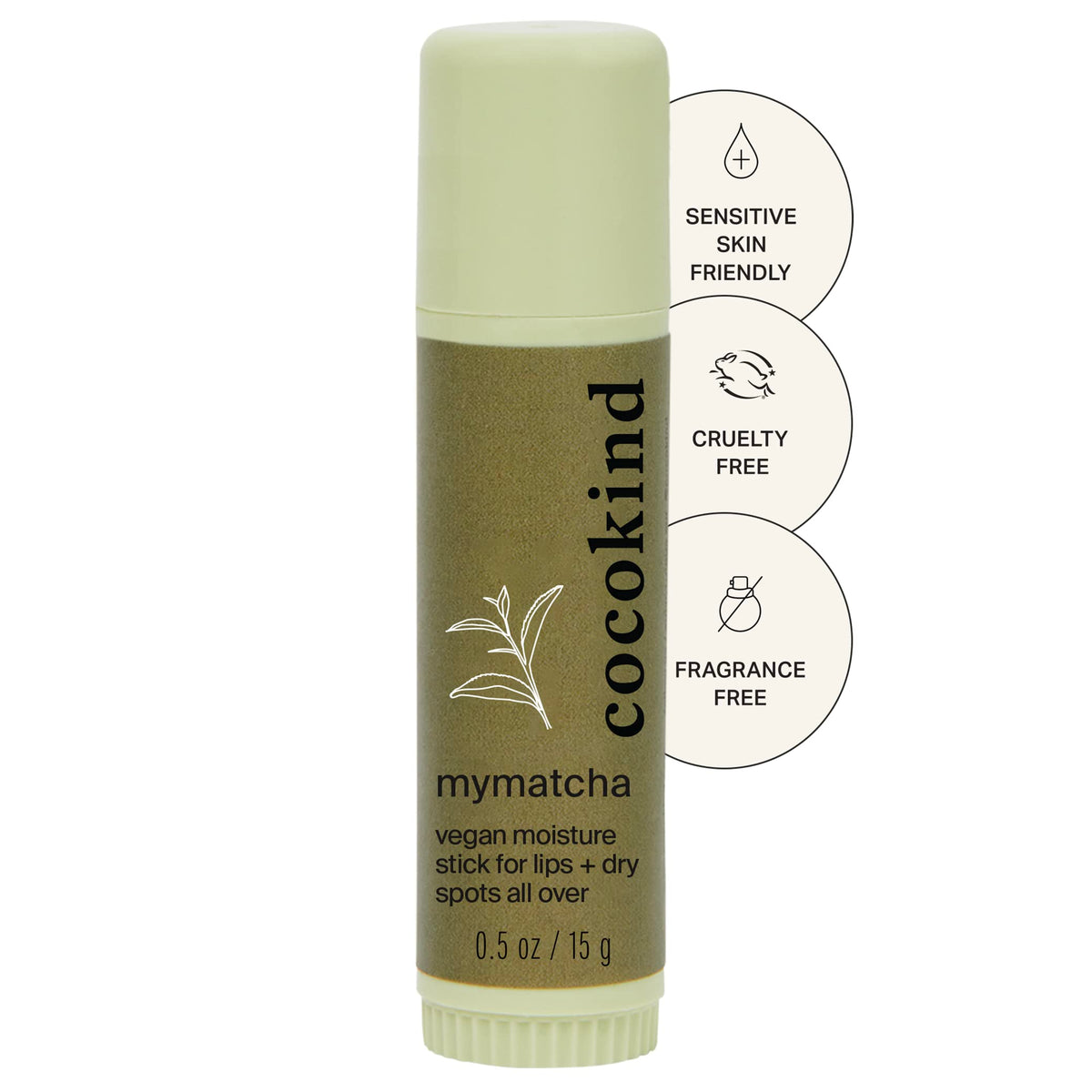 Cocokind Mymatcha stick packaging shown for eco-friendly, on-the-go hydration.