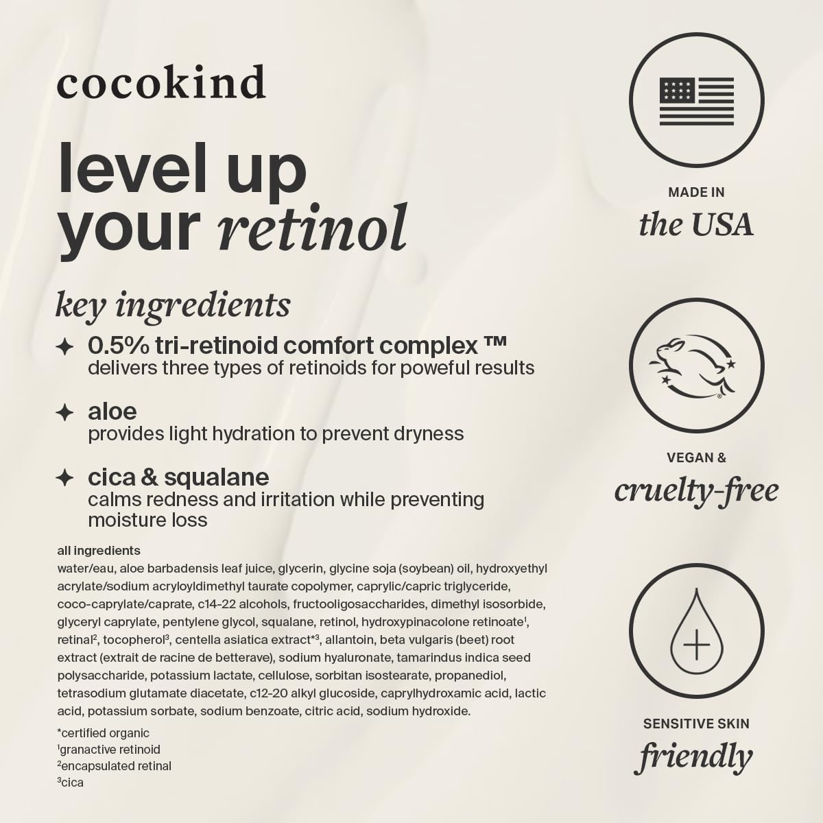 Cocokind Night routine with Retinol Gel suggests safe PM usage