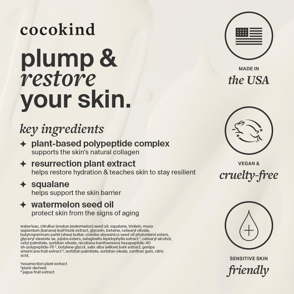 Evening skincare routine featuring Cocokind Resurrection Polypeptide Cream