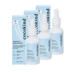 Cocokind Vitamin C Glow Serum bottle highlighting hydration and brightening potential.