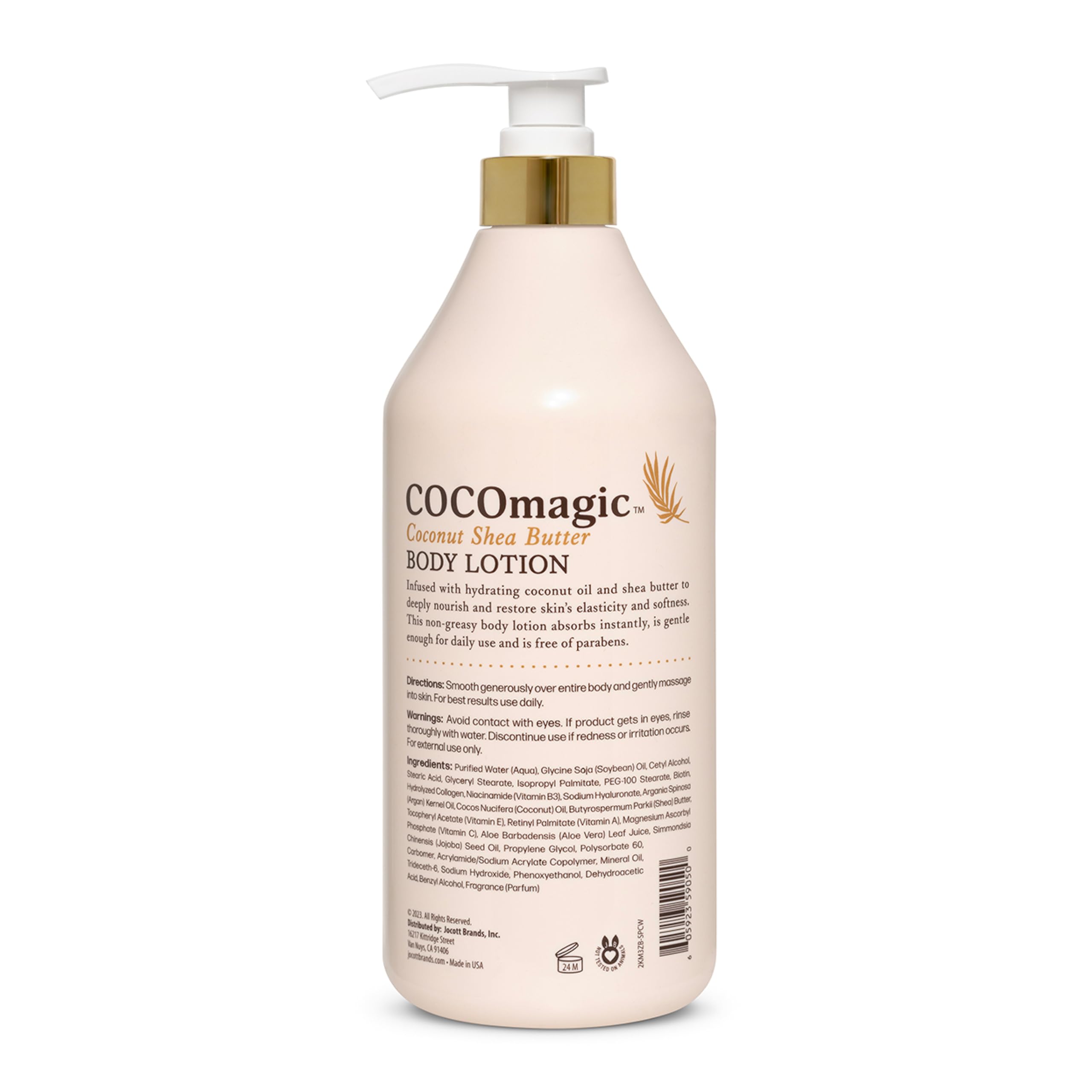 Cocomagic lotion texture close-up shows silky, fast-absorbing moisture.