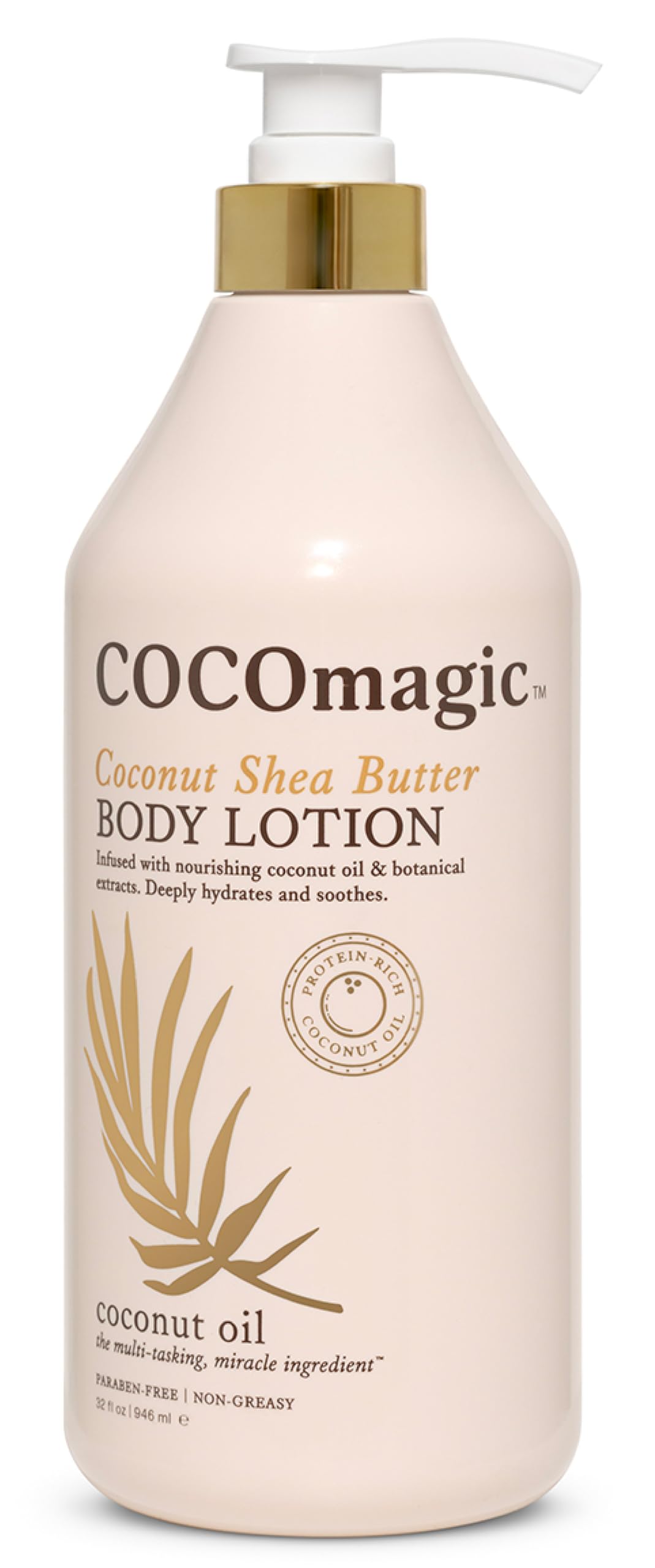 Cocomagic coconut-shea lotion bottle ready for daily hydration.