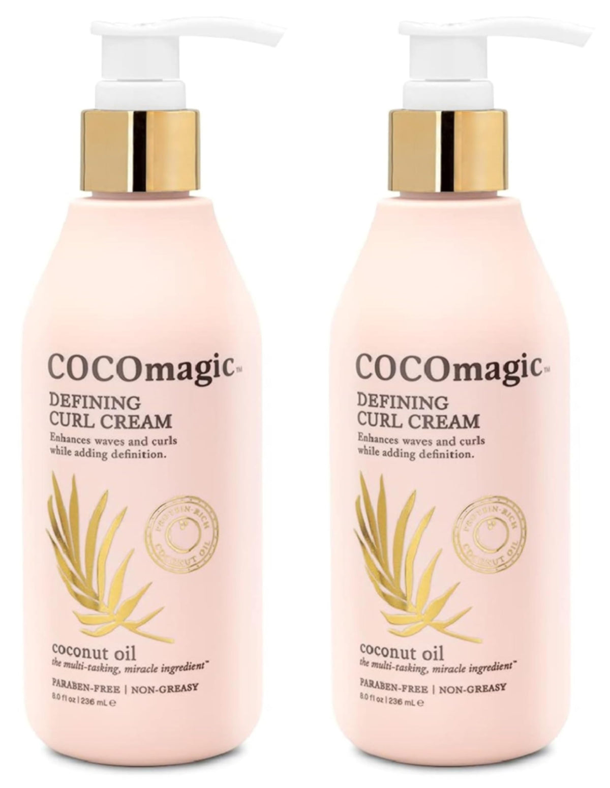 Cocomagic Defining Curl Cream bottle with coconut oil hydration for frizz control