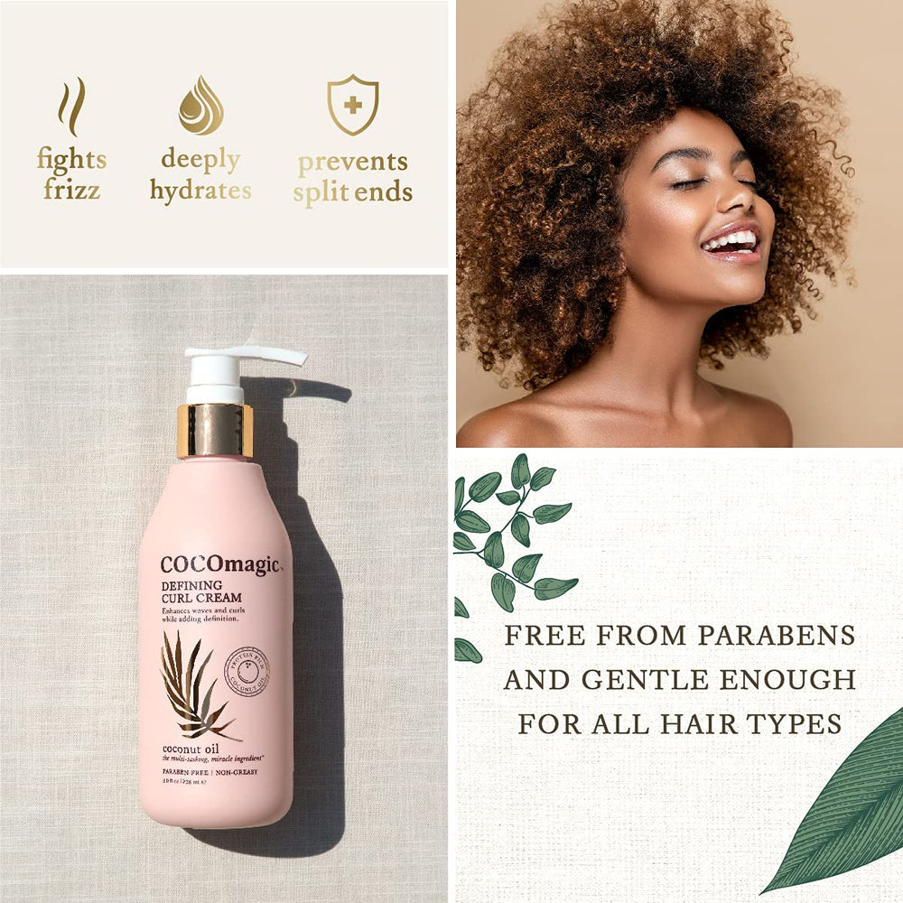 Curls resist humidity after using Cocomagic Defining Curl Cream.