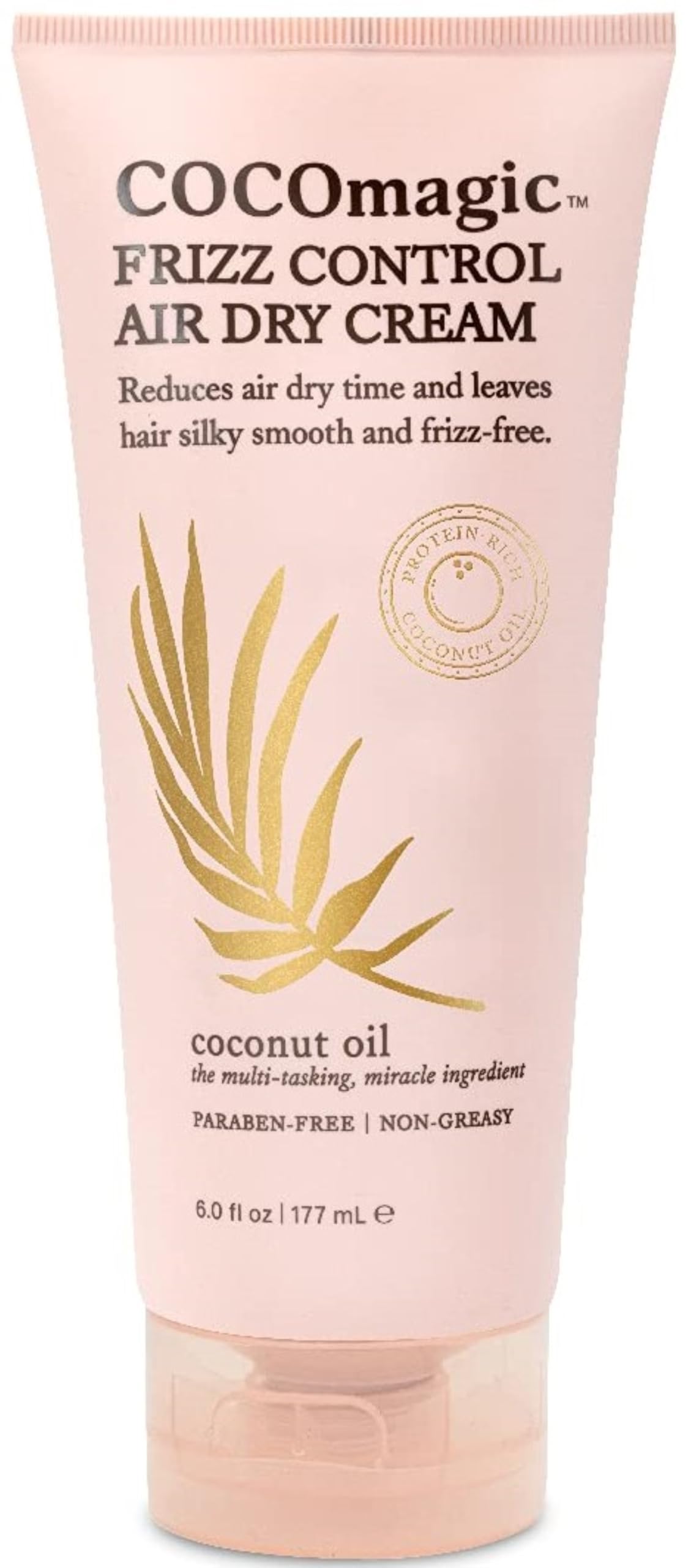 Cocomagic Frizz Control Air Dry Cream bottle front view ready to tame frizz