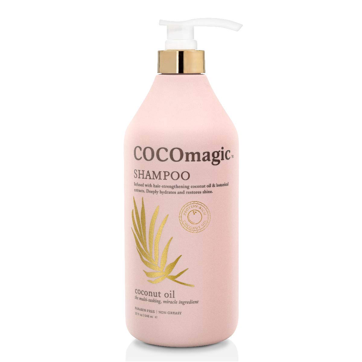 CocoMagic Nourishing Shampoo applying to hair for everyday care