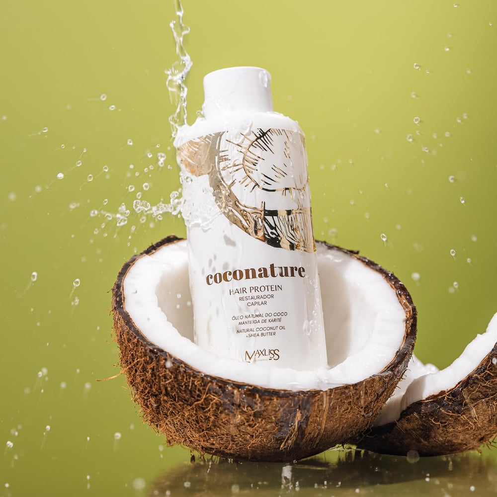 COCONATURE Hair Protein application scene for smooth, manageable hair