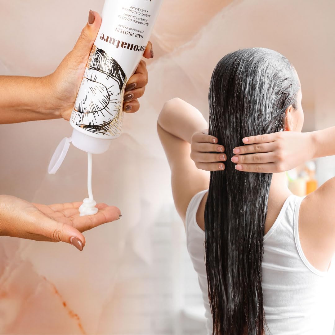 COCONATURE Hair Protein frizz-control formula reduces volume