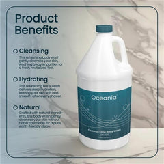 Coconut Lime Gallon Body Wash dispenser-ready bottle for bulk refills in fitness centers.