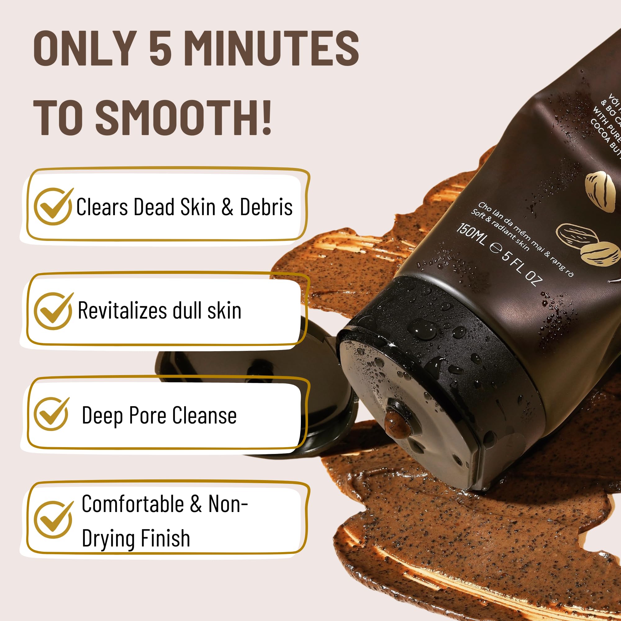 CocoonOriginal coffee beans close-up showing natural exfoliant texture