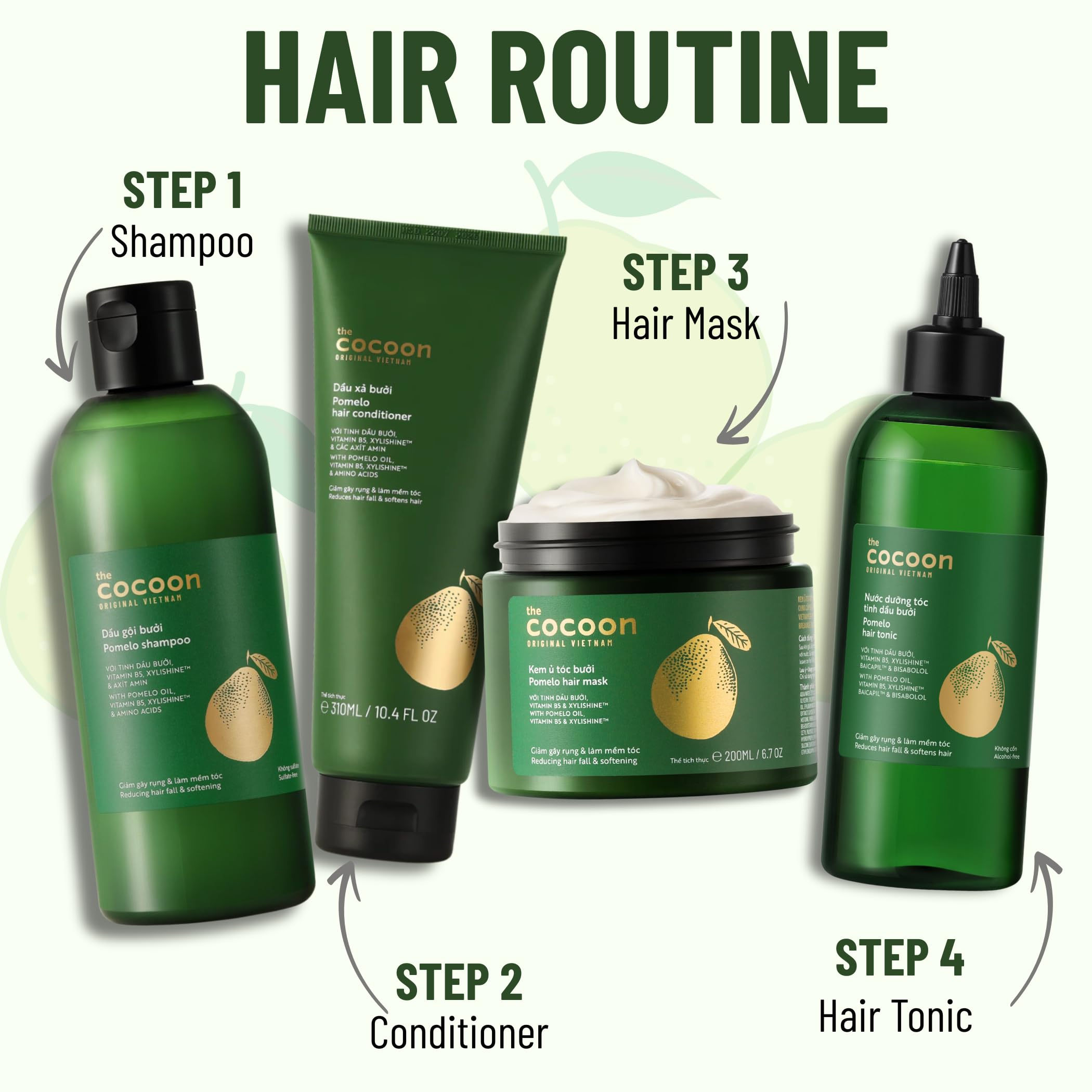Finished look after Cocoon Original Pomelo Oil Hair Tonic use.
