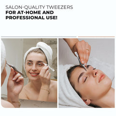 Coco's Closet fine hair removal use brow in action shows efficient plucking.