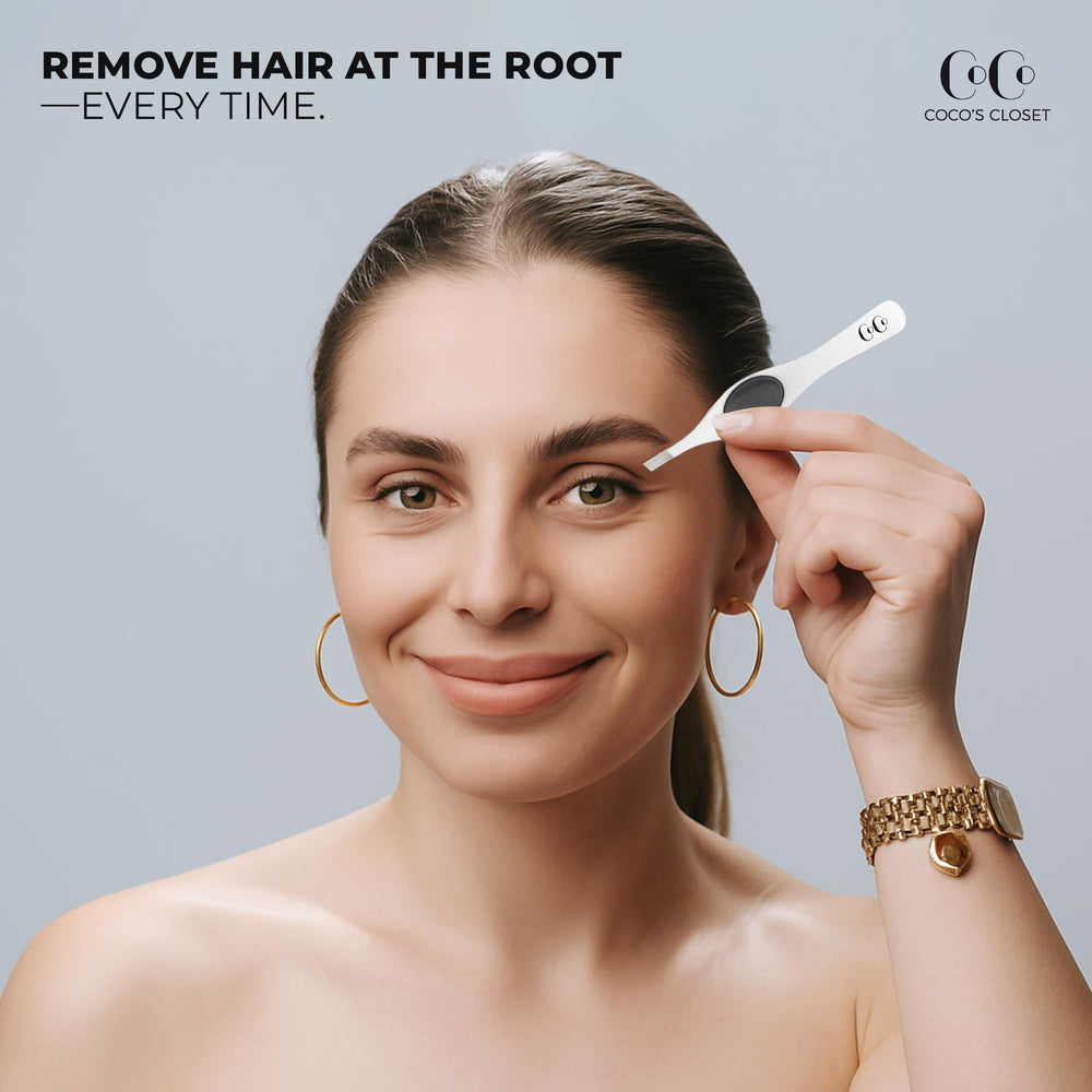 Coco's Closet stainless steel tweezers remove splinters with steady precision.