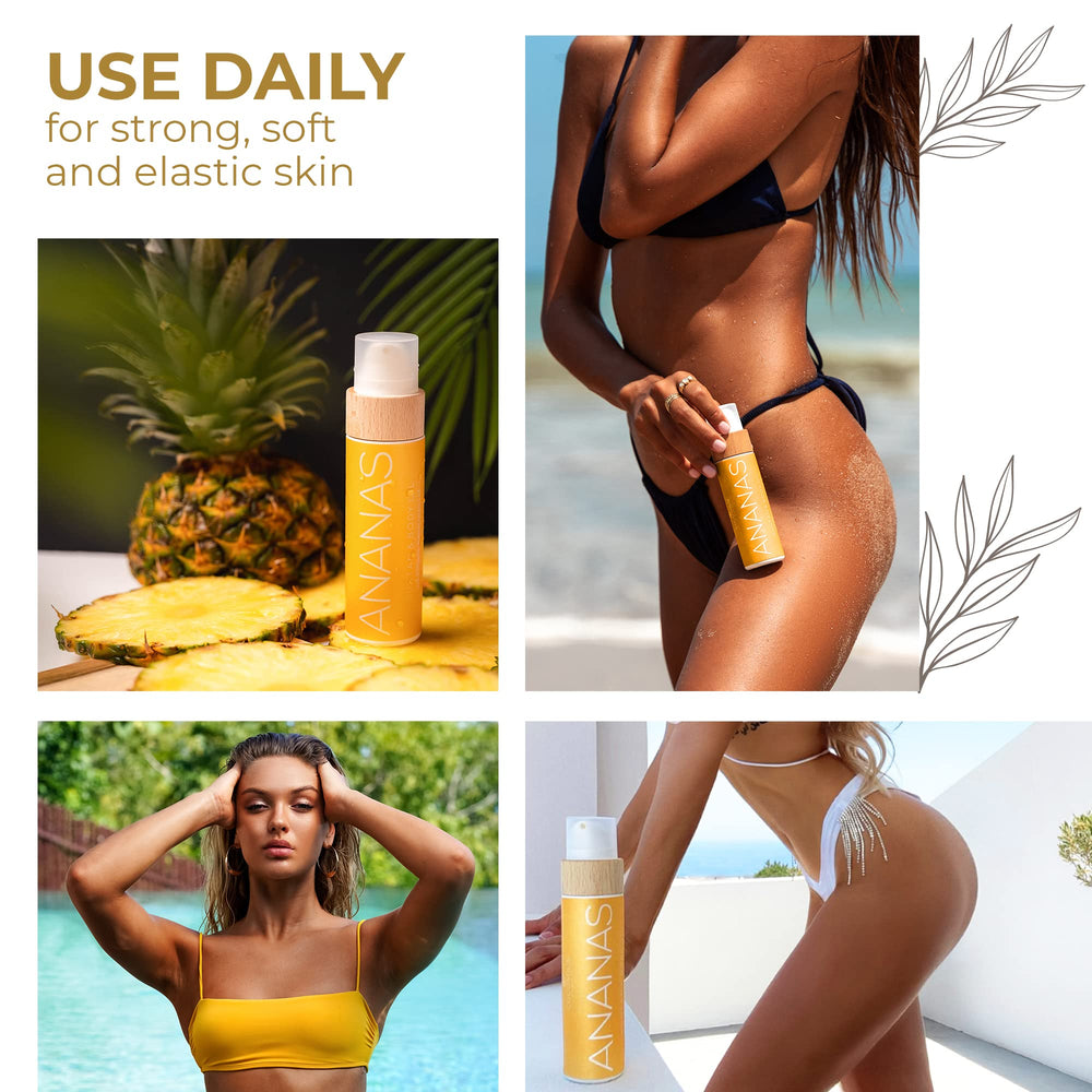 COCOSOLIS ANANAS application shot shows quick absorption without a greasy residue