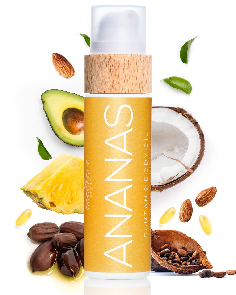 COCOSOLIS ANANAS vitamin E nourishes and hydrates the skin while tanning