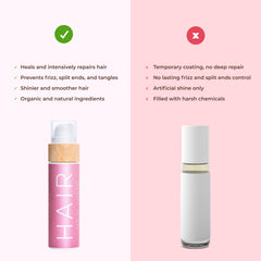 COCOSOLIS Hair Oil Mask 3in1 application demonstrates quick nourishment for dry or dull hair.