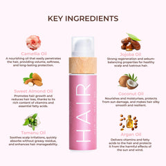 COCOSOLIS Hair Oil Mask 3in1 ingredients showcase organic cold-pressed oils delivering shine.