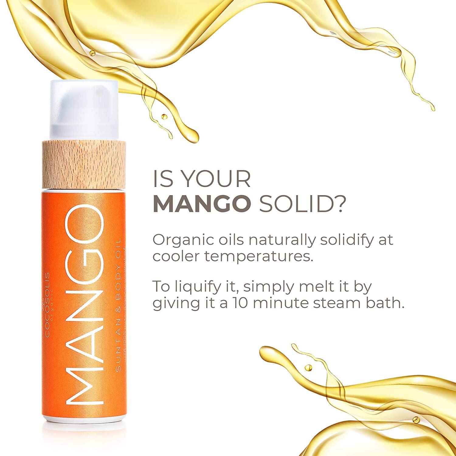 COCOSOLIS Mango after-shower application on damp skin for better absorption.