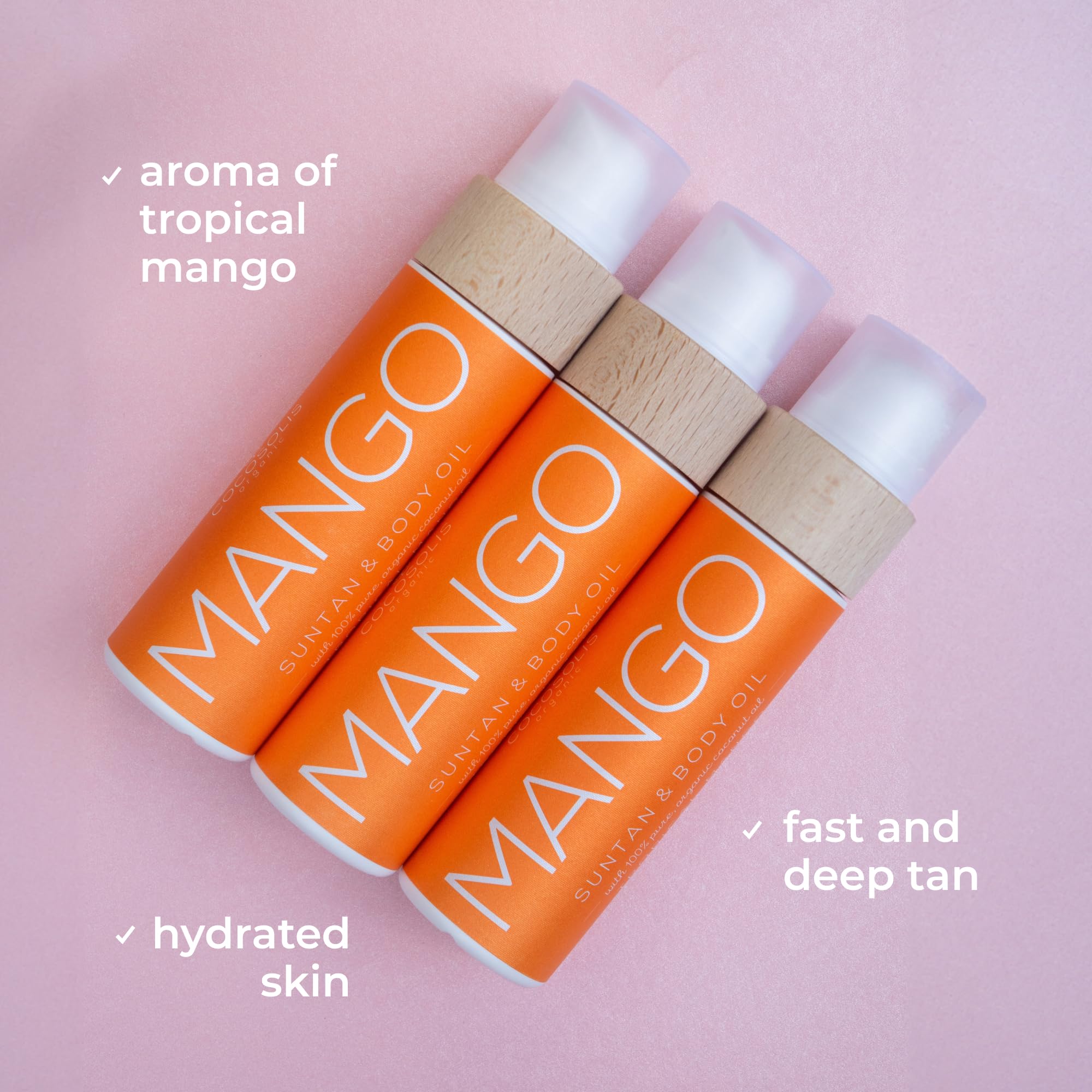 Suitable for face and body to hydrate while tanning with COCOSOLIS Mango.