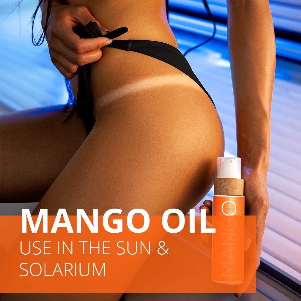 Tropical mango scent enhances the tanning routine with COCOSOLIS Mango.