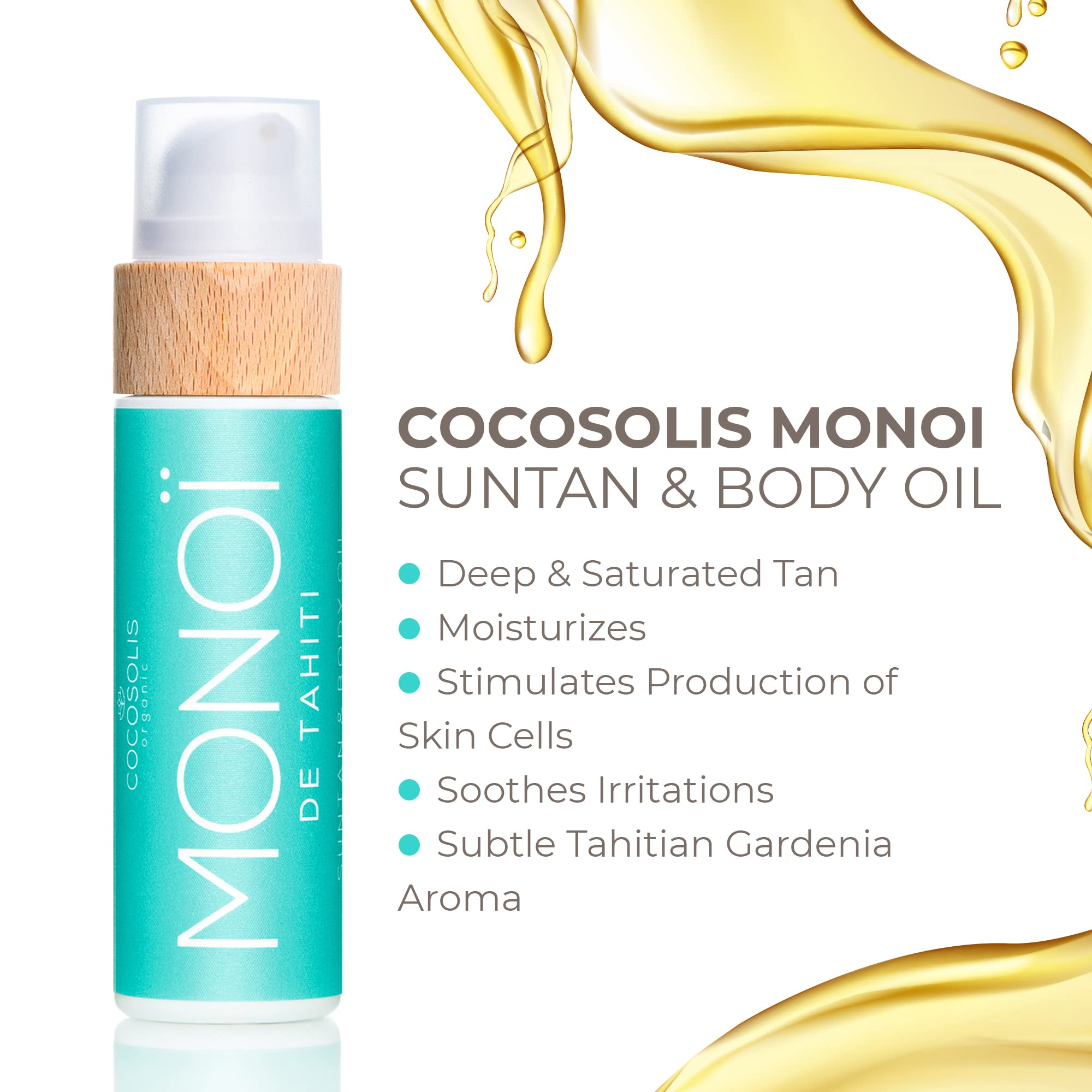 COCOSOLIS MONOI after shower use demonstrates easy absorption and lasting moisture