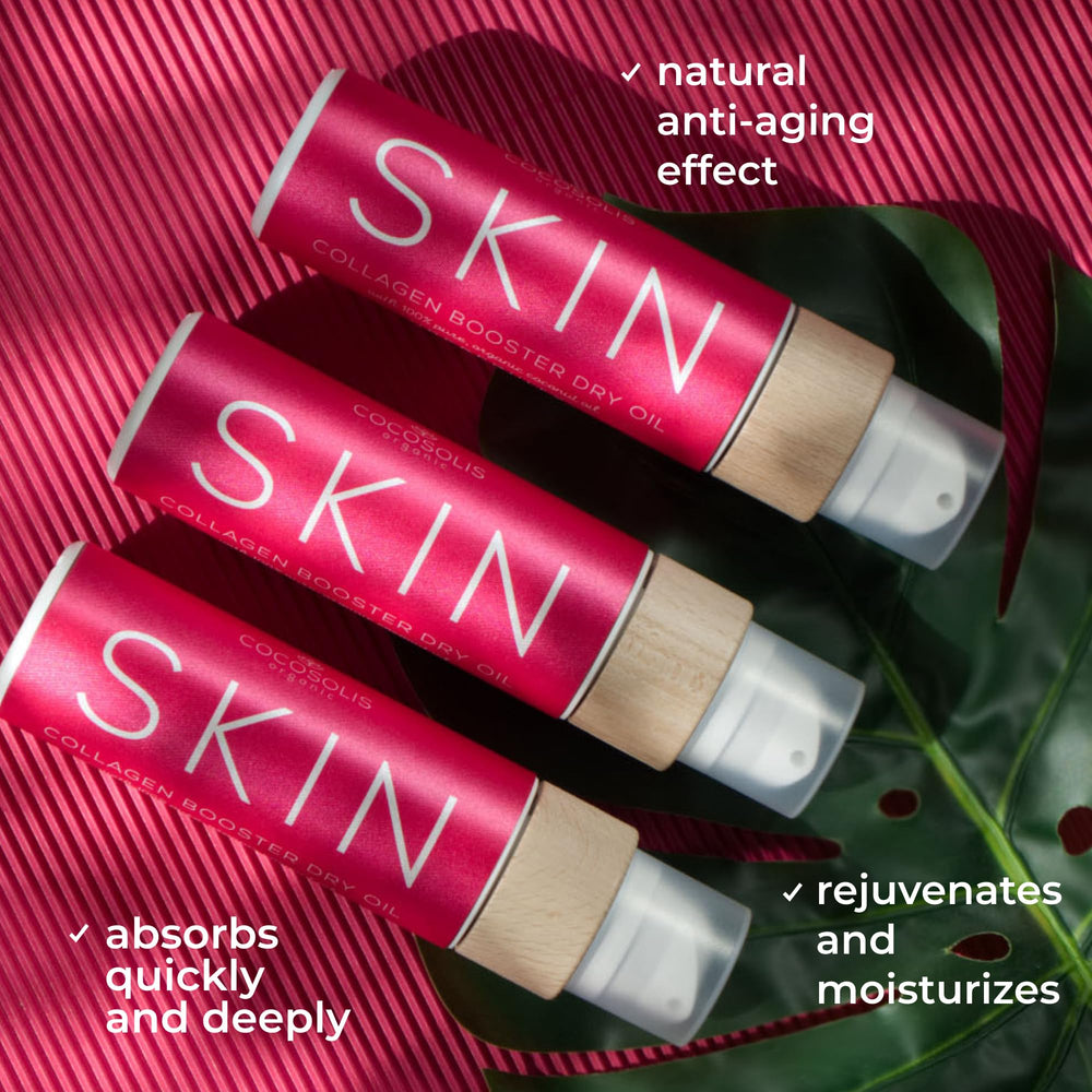 COCOSOLIS Skin Body and Face Oil application scene suggests easy daily nourishment