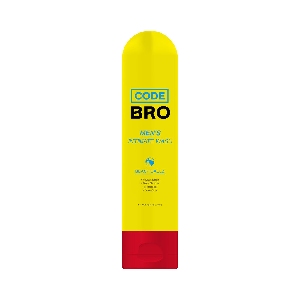 Code Bro Beach Ballz bottle pour illustrating refreshing cleanse and cool sensation.