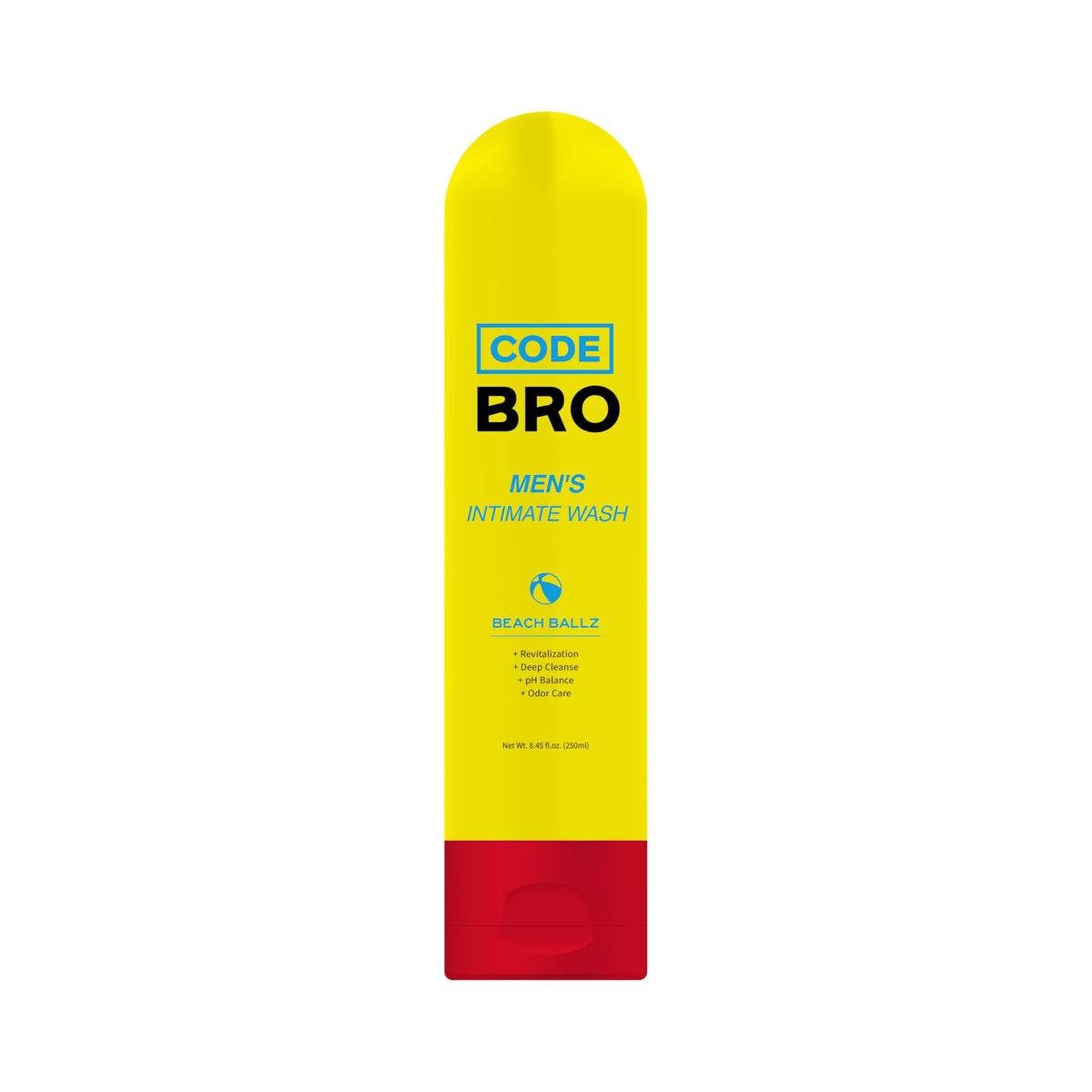 Code Bro Beach Ballz bottle pour illustrating refreshing cleanse and cool sensation.
