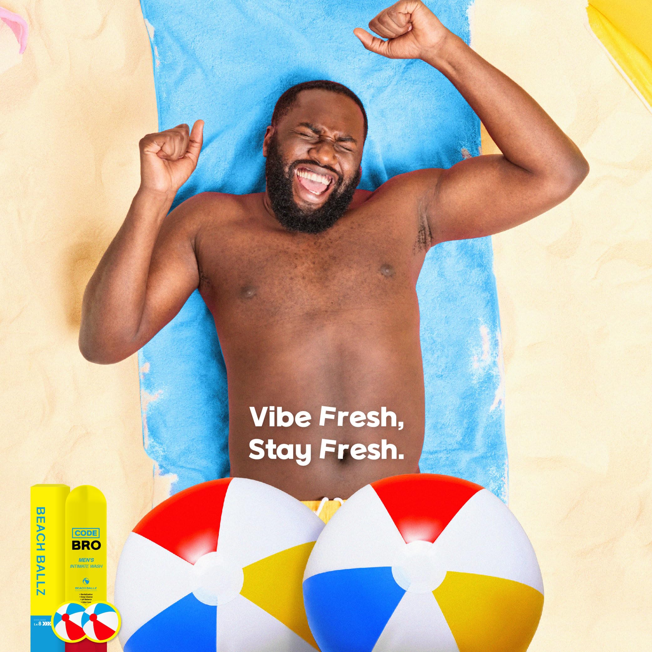 Code Bro Beach Ballz rich foam lather for daily shower.