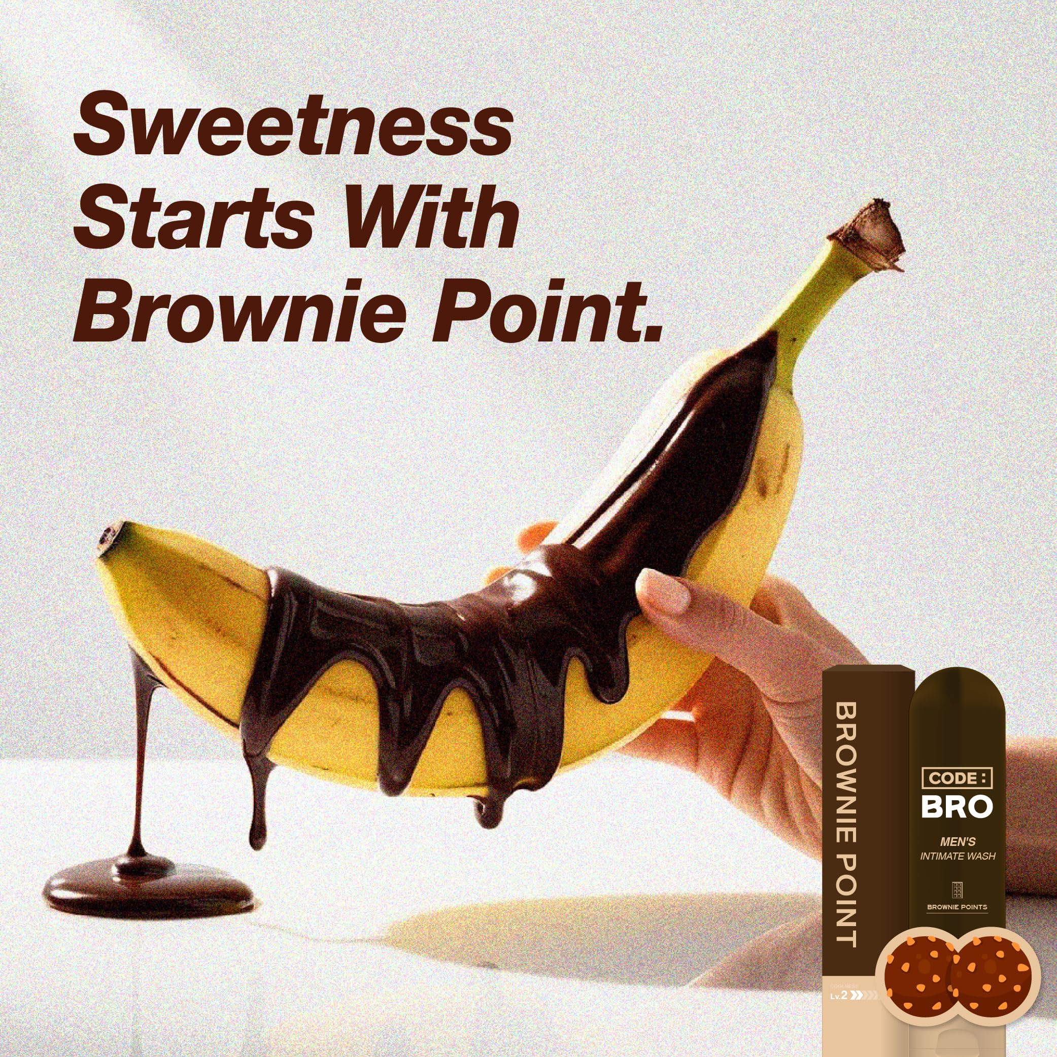 Code Bro Brownie Point wash foam close-up highlights rich cleansing action.